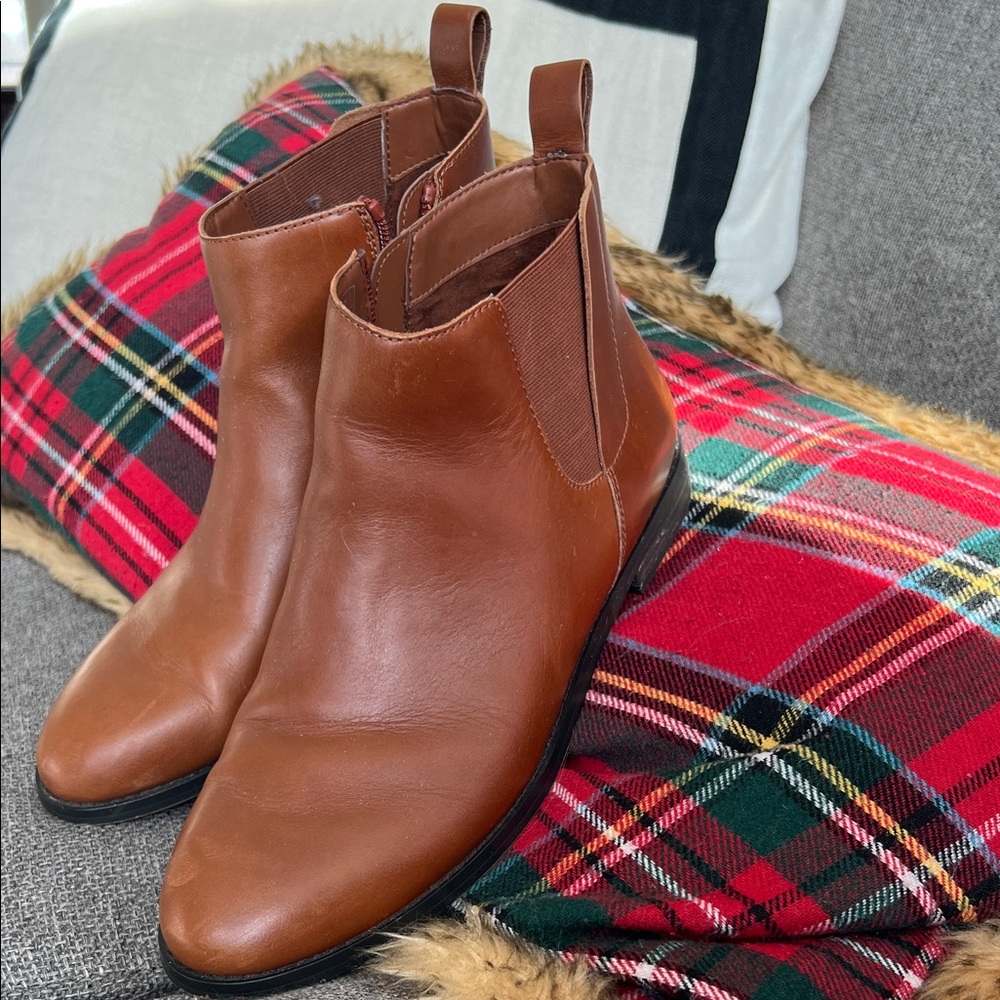 Lands' End Brown Leather Ankle Boots